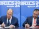 El canciller ruso, Serguéi Lavrov, y su homólogo venezolano, Yván Gil, en Nizhni Nóvgorod, Rusia, el 11 de junio de 2024.