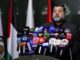 Osama Hamdan, uno de los altos dirigentes de HAMA, habla en una conferencia de prensa.